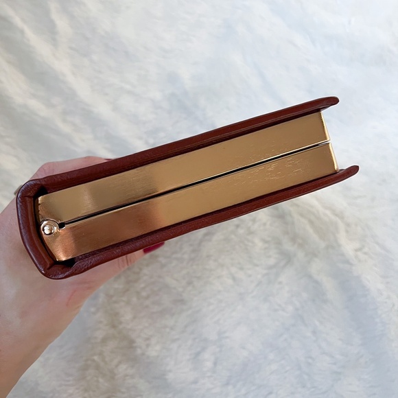 NWOT RARE Kate Spade Wordsmith Dictionary Clutch Toast Brown Camel Gold - Picture 8 of 15